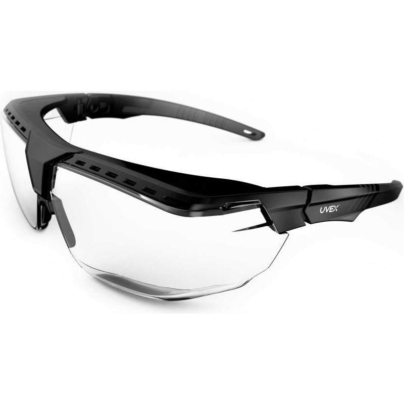 Uvex Avatar Safety Glasses With Black/Black Frame And Gray Hydroshield ...